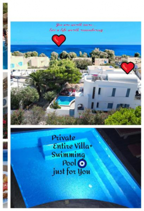 Located by the sea one beachfront Private Pool Villa with loft in 750sqm spacious private plot-Jacuzzi-sunrelax-furnished terace-gazebo-private parking,sleep 3 adults and 2 children, just steps from t